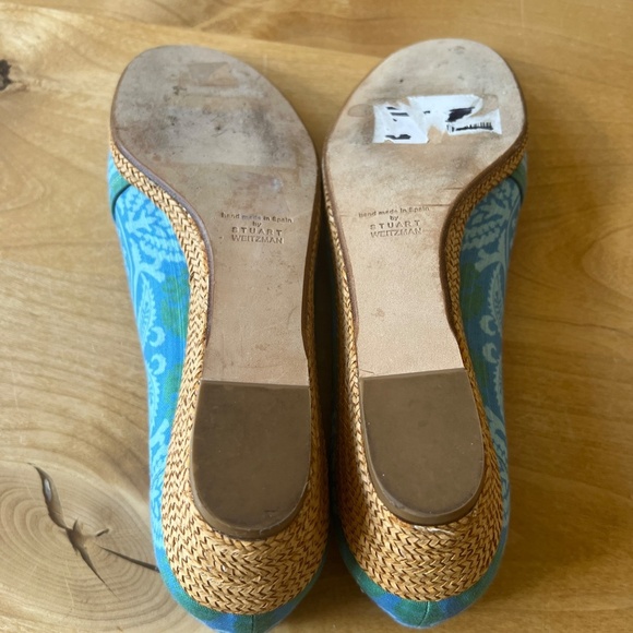 STUART WEITZMAN THEODORA & CALLUM SANDAL 9 ESPADRILLE WEDGE OPEN TOE COASTAL - Picture 11 of 12